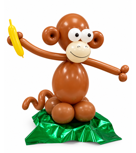 Safari Monkey Buddy - Latte. An arrangement by Balloon Bouquets Plus.