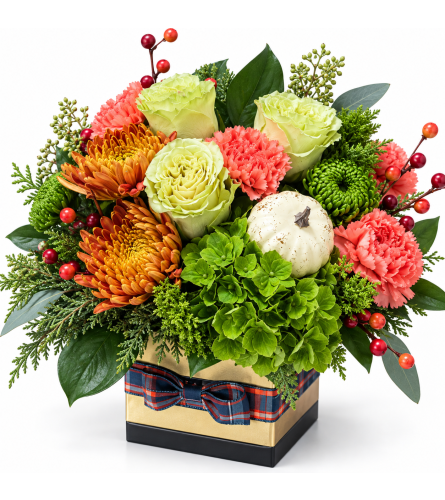Pumpkin Spice Bloom Bag - Deluxe. An arrangement by Berlin Flower Shop.