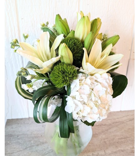 Emerald Meadow. An arrangement by Block Farms Flowers.