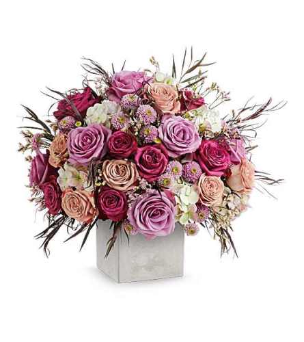 Teleflora's Urban Blush Bouquet. An arrangement by Marivel's Florist and Gifts.