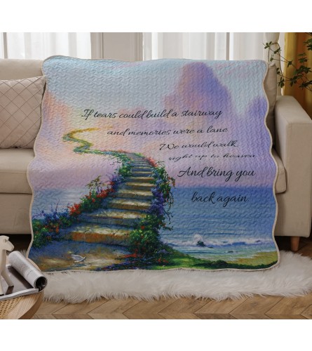 Stairway To Heaven Inspirational Quilted Throw. An arrangement by Flowers by Neil.