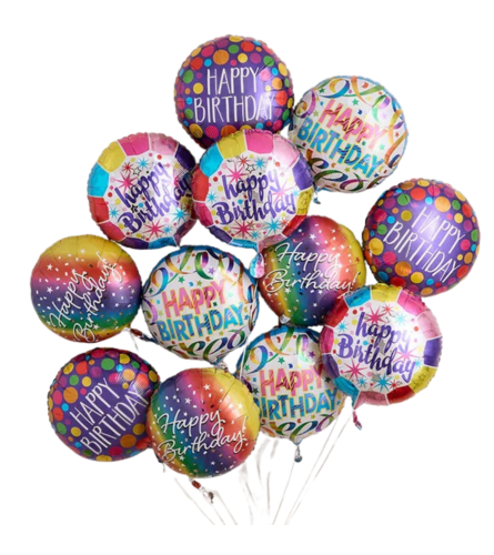 Happy Birthday Balloon Bouquet - Deluxe. An arrangement by North Liberty Flower Shop.