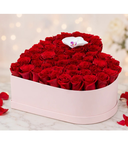 THE LOVE ME MORE BOX - Deluxe. An arrangement by Daisy's Flower Shop.