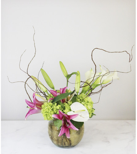 Stylishly Rustic. An arrangement by Clark's House of Flowers.