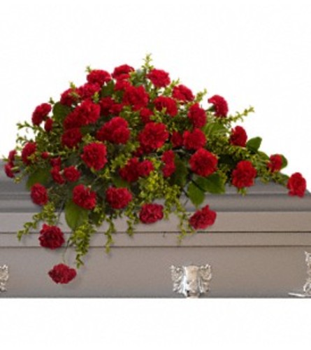 Blooming Red Roses Casket Spray