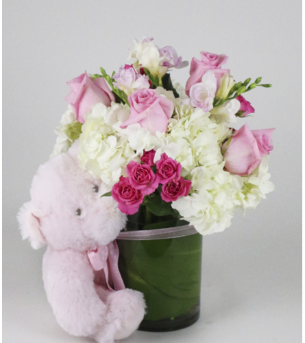 Little Pink Bear Arrangement 