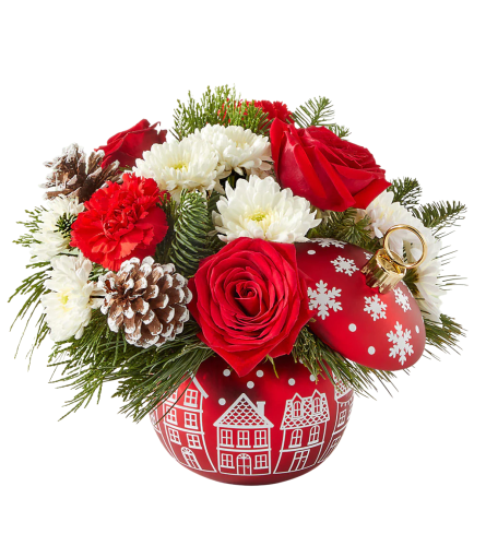 Christmas Village Bouquet - Deluxe. An arrangement by Sueppel's Flowers.