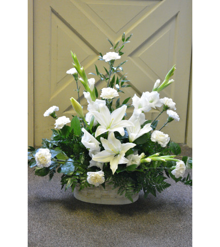 Gladiola White Floor Basket