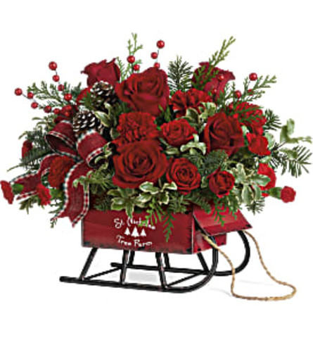 Teleflora's Rosy Sleigh Bouquet