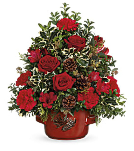 Teleflora's Holly & Pinecones Tree Bouquet