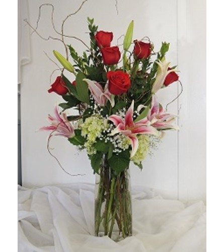 Roses, Lilies, and Hydrangea