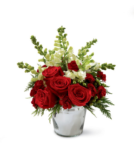 The FTD® Season's Sparkle™ Bouquet in a Silver Vase