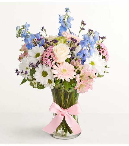 The Watercolor Skies™ - Deluxe. An arrangement by Flowers of Charlotte.