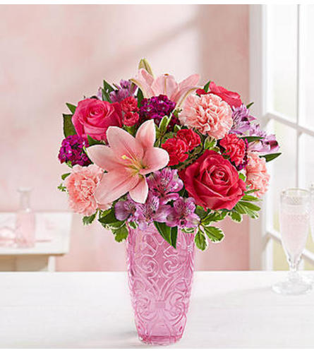 Sweetheart Medley™ in a Pink Vase
