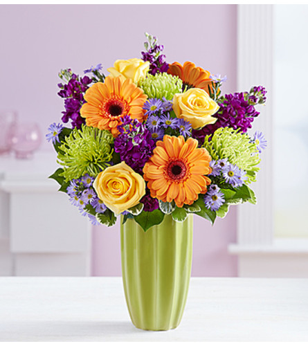 Garden Delight Bouquet with Happy Birthday Mylar