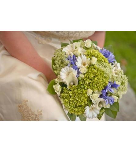 Violet and Green Bridal Bouquet