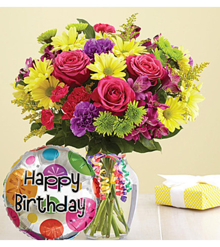 Happy Birthday Flowers In Vase