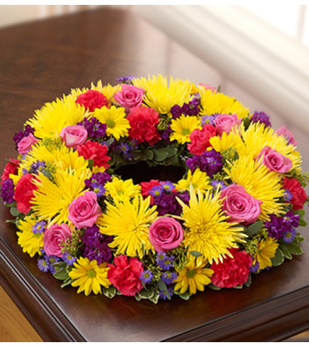 Cremation Wreath - Multicolor Bright