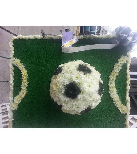 SOCCER BALL. An arrangement by Lezze Flowers Wallington.