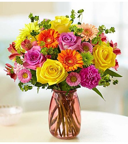 Brilliant Pink & Yellow Rose Bouquet in Placentia, CA