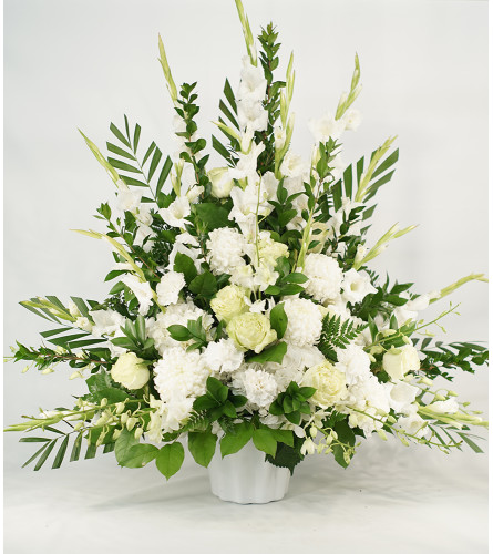 White and Green Tribute Arrangement