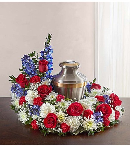 Cremation Wreath- Blue and White Small | 1-800-Flowers Occasions Delivery