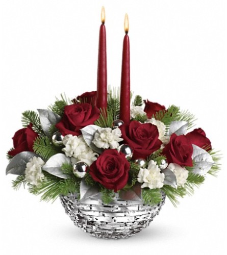 Teleflora's Sparkle of Christmas Centerpiece