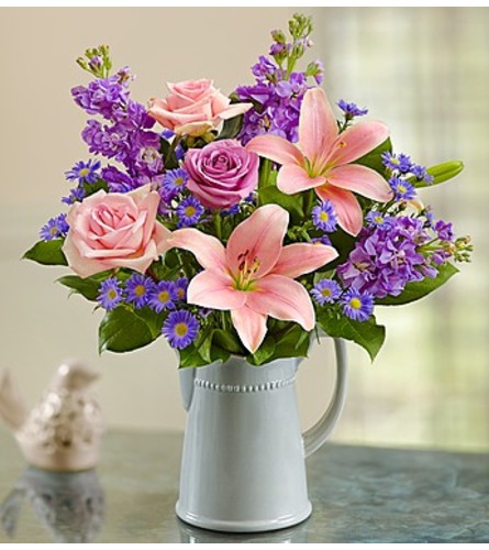 Make Her Day Bouquet™ in a Pitcher - Standard. An arrangement by Susana's Flowers.