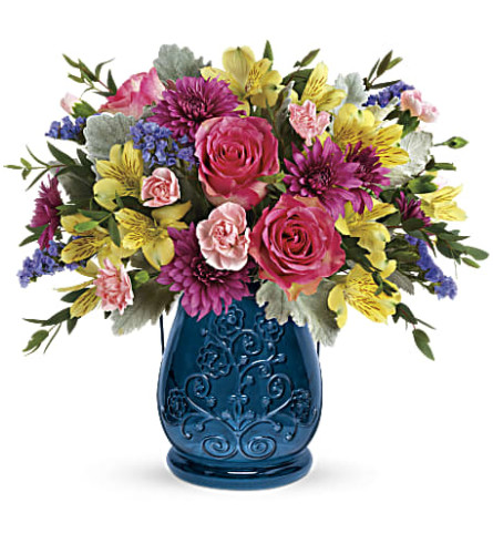 Teleflora's Burst Of Blue Bouquet - Standard. An arrangement by GardeLina Flowers.