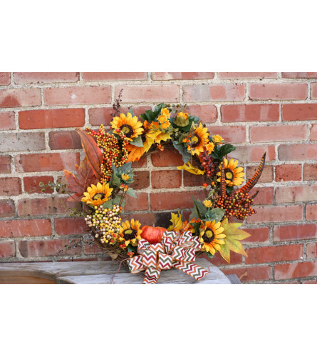 Sunflowers and Burlap Wreath