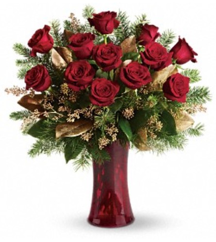 Teleflora A Christmas Dozen. An arrangement by Floratechnics.