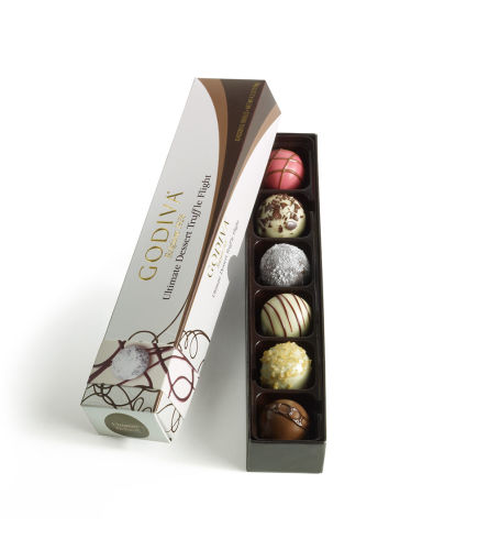 Godiva 6 pc Ultimate Dessert Truffle Fli. An arrangement by Sicola's Florist.