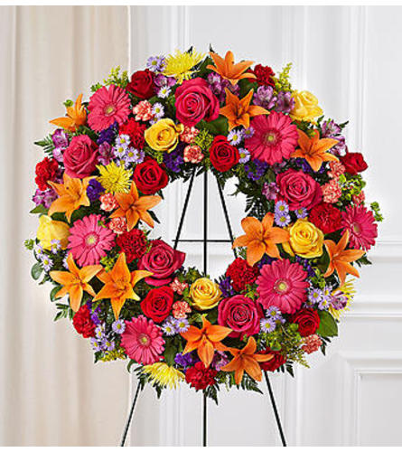 Serene Blessings Bright Standing Wreath