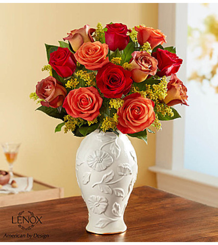 Autumn Sunset Bouquet in Lenox® Vase