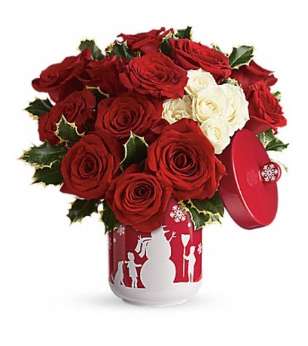 Teleflora's Roses And Holly Bouquet