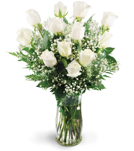 Dozen White Roses Send to Beaumont TX Today