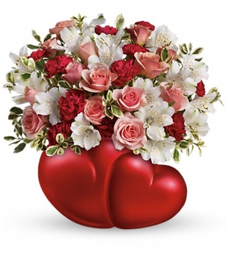 Teleflora's Twin Hearts Bouquet