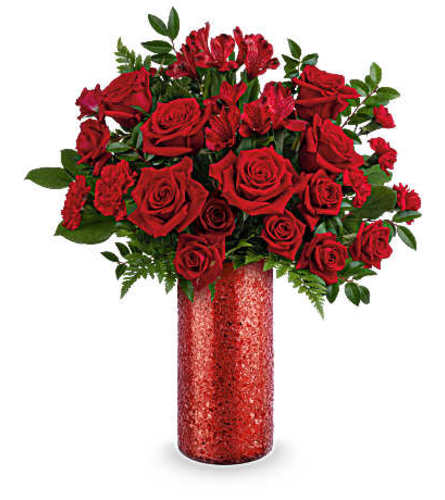 The Teleflora's All My Rouge Bouquet - Deluxe. An arrangement by Marivel's Florist and Gifts.
