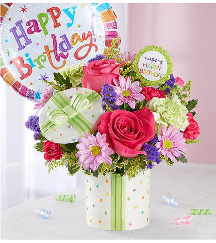 Happy Birthday Present Bouquet Charlotte Nc Florist