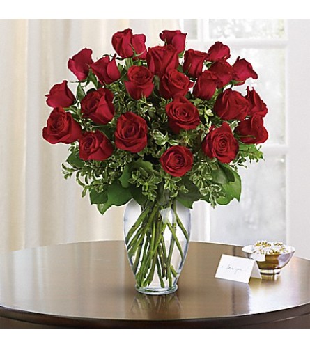 Two doz red roses wrap bouquet arranged by a florist in Las Vegas