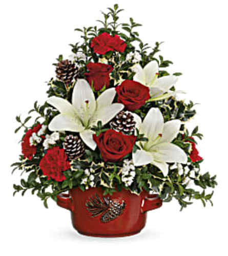 Teleflora's Christmas Lilies Tree Bouquet