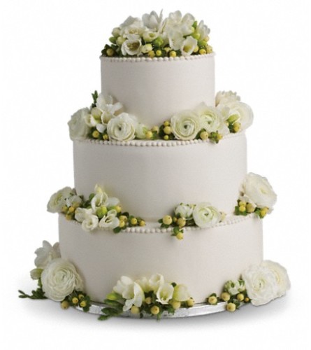 Freesia and Ranunculus Cake Decoration