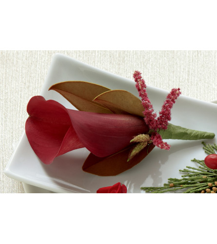 The FTD® Red Calla Boutonniere