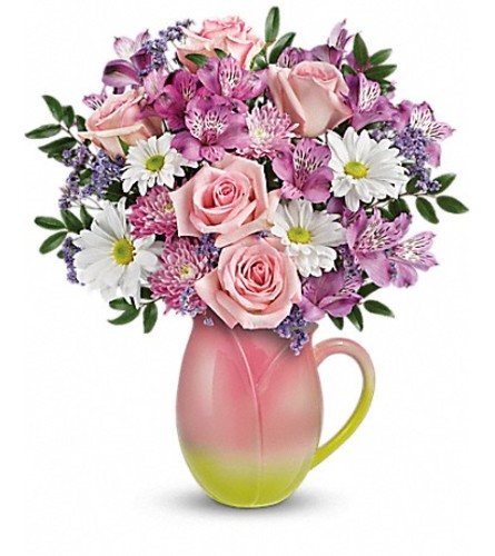 Teleflora's Spring Tulip Pitcher Bouquet