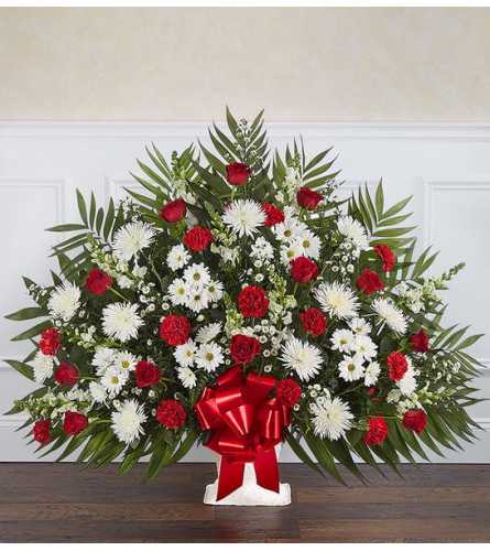 Heartfelt Tribute™ Floor Basket- Red & White XL