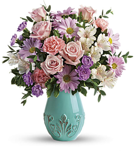 Teleflora's Blushing Aqua Bouquet