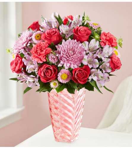 Sweetheart Medley™ in a Pink Vase