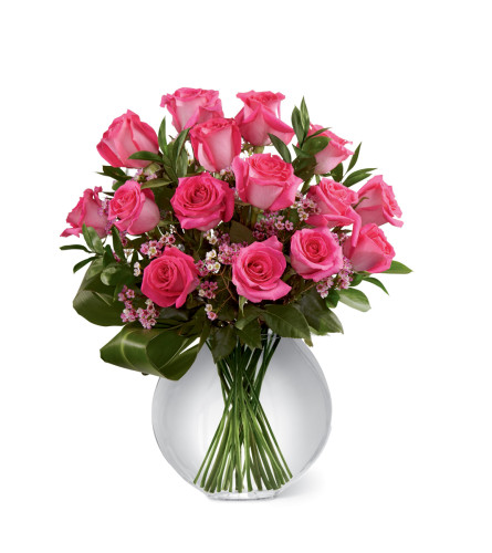 The Ftd Blazing Beauty Pink Rose Bouquet Iowa City Ia Florist