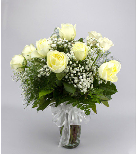 Classic (Medium) White Rose Arrangement