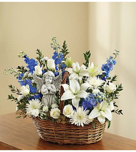 Heavenly Angel™ Blue and White Basket